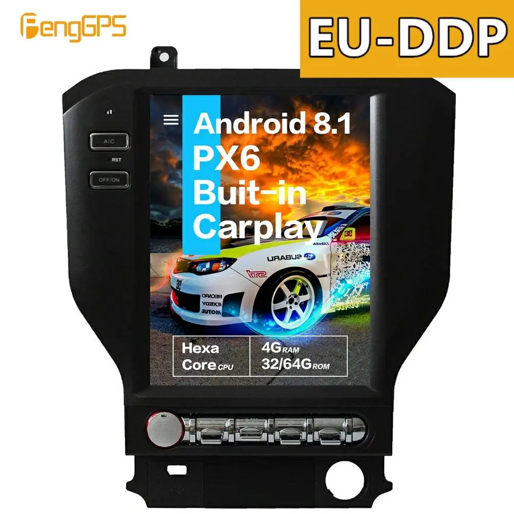 

10.4''Vertical screen Tesla Android 8.1 voice control Built-in CARPLAY Car Radio For Ford Mustang 2015 2016 2017 GPS Navigation