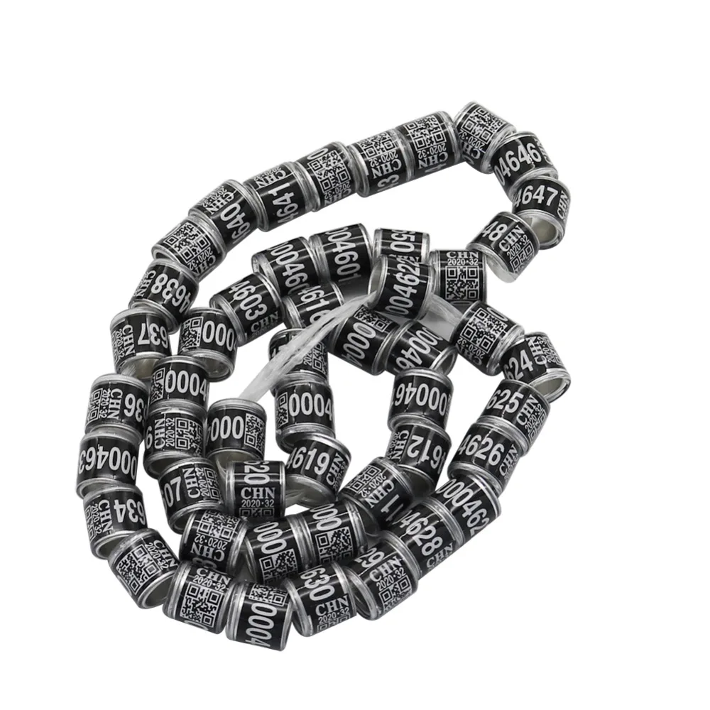 50 шт., кольца для голубей, цифровое кольцо для ног для птиц, попугай, голубь, ножные кольца, принадлежности, аксессуары, инструмент для обучения птиц