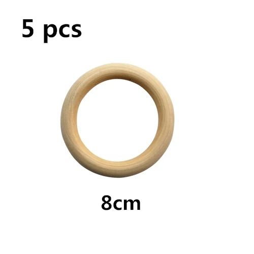 5pcs 8CM Натуральные зубцы из древесины бусины деревянное кольцо Stic Dreamcatcherk Дети Diy Деревянный аксессуар для изготовления ювелирных изделий макраме аксессуары - Цвет: 5pcs 8CM