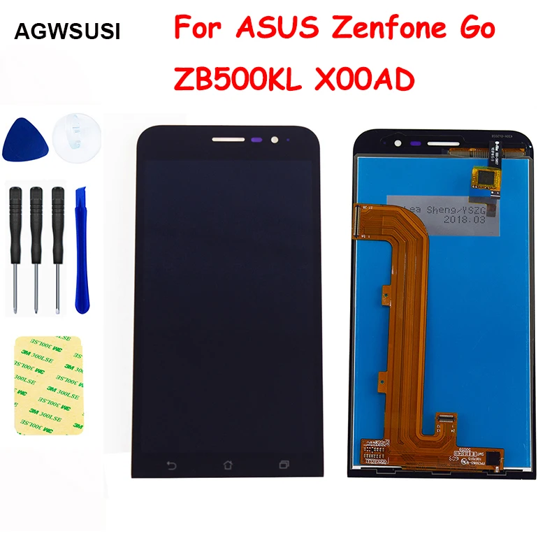 Для ASUS Zenfone Go дисплей ZB500KL X00AD ЖК-дисплей Панель ZB500KL ЖК сенсорный экран дигитайзер сенсорная панель стекло в сборе