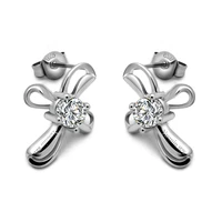 fashion womens accessories 925 silver hollow cross stud earring female lady earrings popular charm jewelry