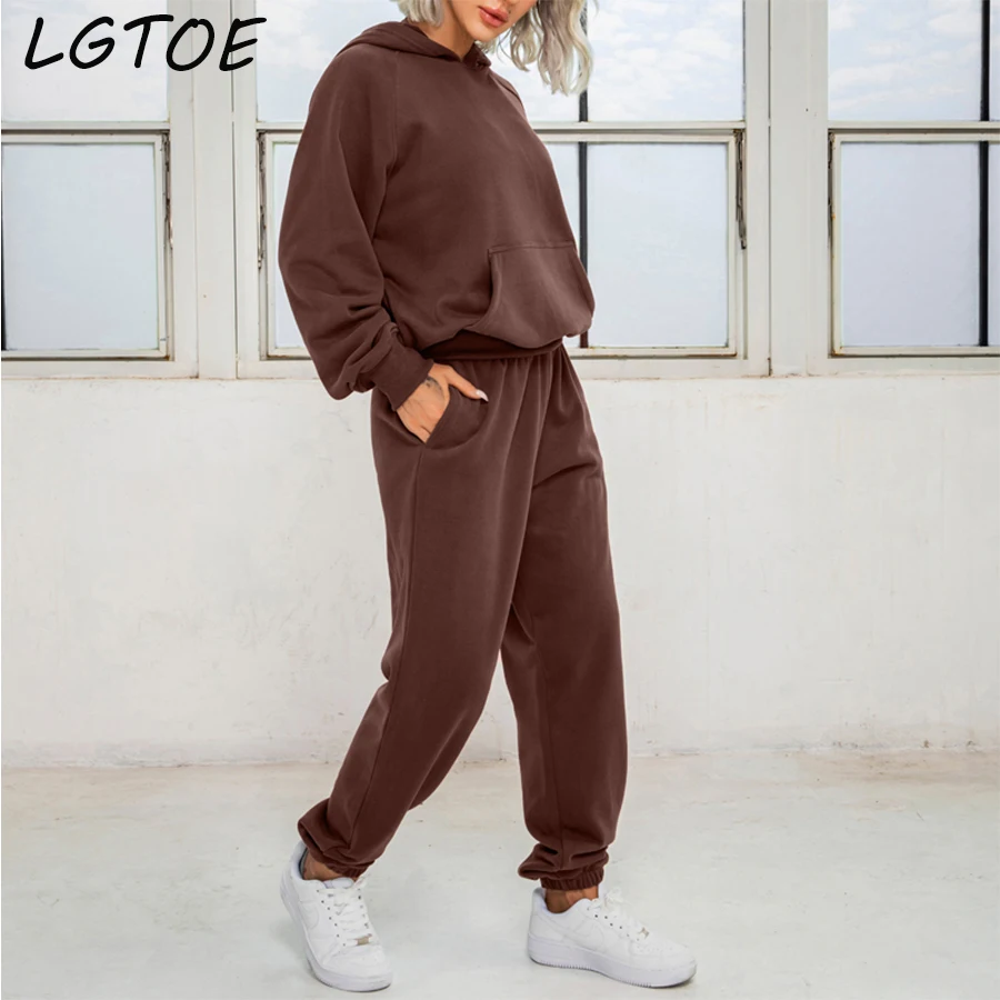

Tracksuit for Women Hoodie Sweatshirt Oversized Hoodies + Jogging Sweatpants Shorts Y2K Spring Winter Fleece Casual Pants Sets