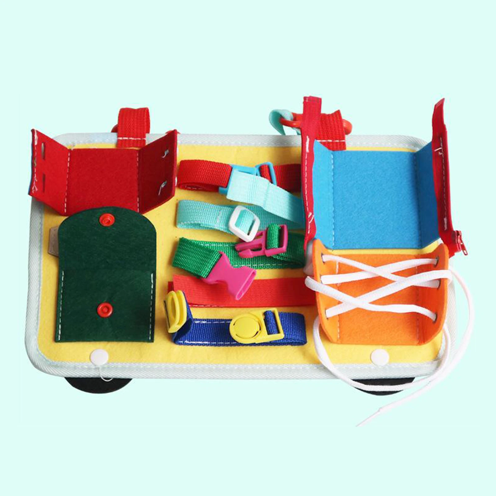 

BABY MONTESSORI BUSY BOARD TOYS KIDS GIFT PRE- Button TOY BUS