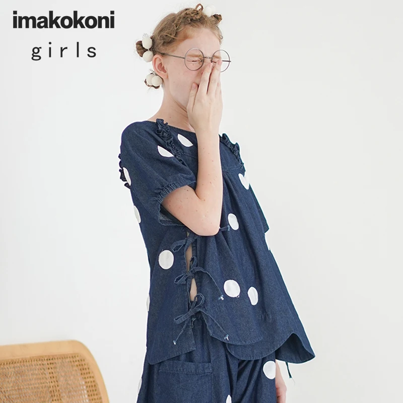 Imakokoni женские 2019 новая джинсовая футболка женская с короткими рукавами летнее
