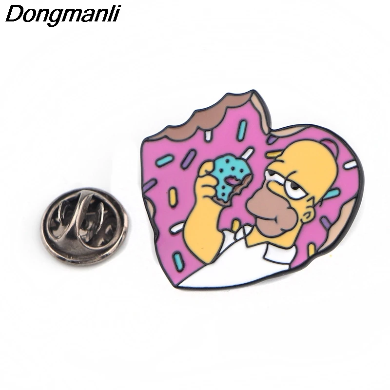 P4051 Dongmanli мультфильм ювелирные изделия пончик металлическая Глянцевая булавки и броши симпатичный значок на булавке значок подарки другу