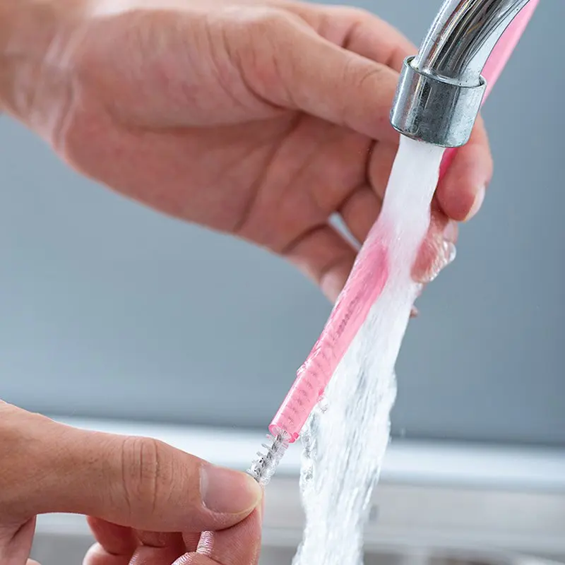 Гибкие Силиконовые регулируемые соломинки с чистящей щеткой для детей и