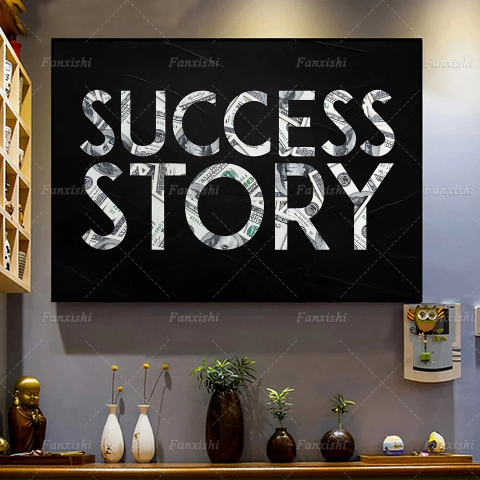 

Success Story Inspirational Painting Posters Modern Motivational Prints Art Canvas Wall Modular Pictures Office Enterprise Decor