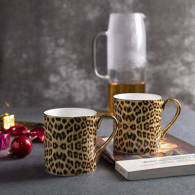 Роскошная кофейная кружка с леопардовым принтом чашки удобная чашка для молока