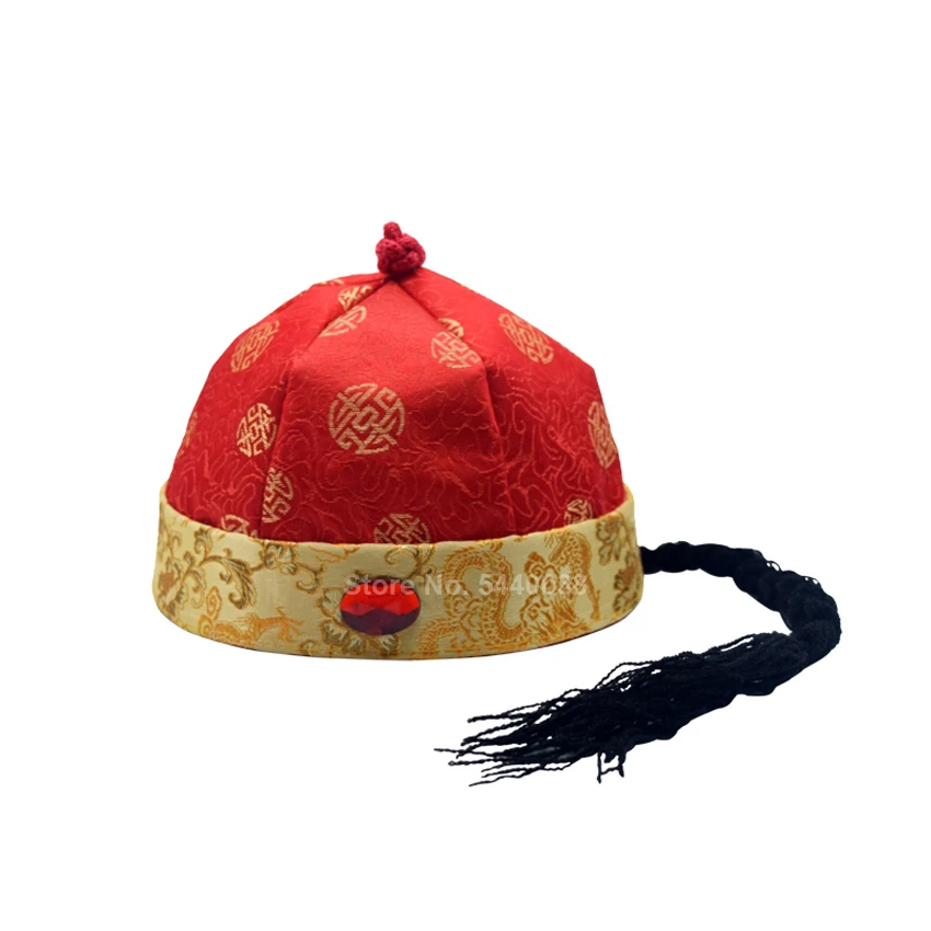 Qing Dynasty Traditional Chinese Hat for Adults and Kids Tang Suit Accessories Emperor Bridegroom Soft Cap New Year Gift image 4