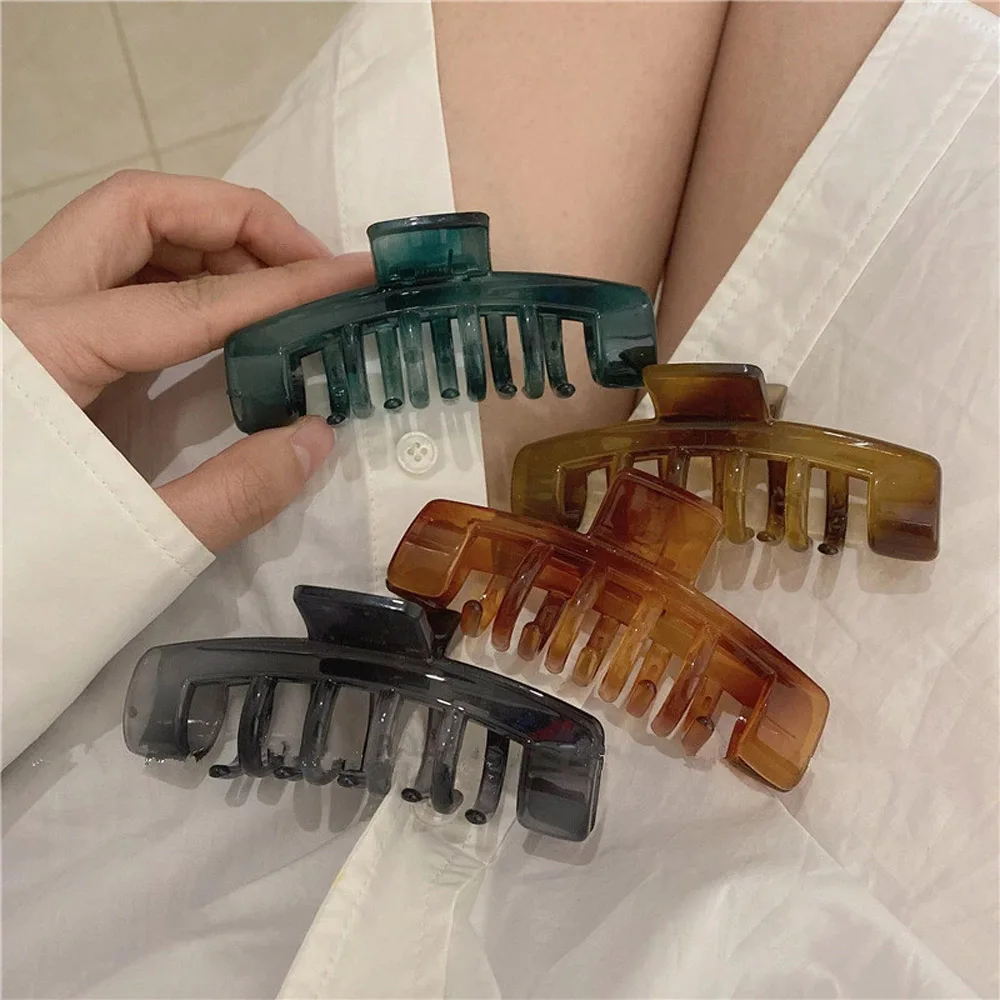 

Plastic Large Size Transparent Hair Claw Hair Clamps Women Girls Elegant Frosted Smooth Hair Crab Clip Hair Accessories Headwear