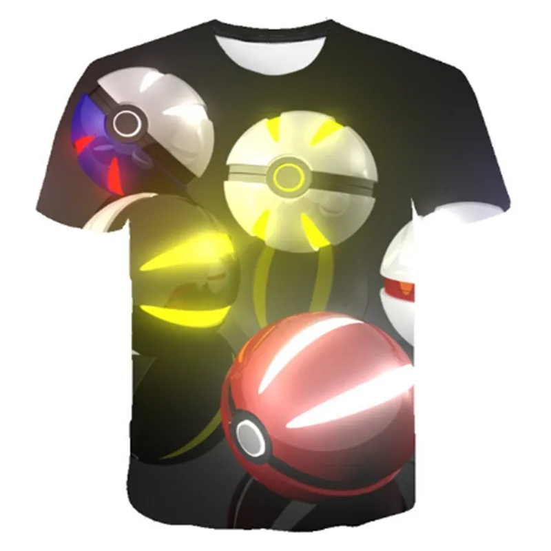 

2020 New 3D Men and Women Cartoon Pokemon t shirtBoys Anime T Shirt O-Neck Clothes Summer Fashion casual Kids Tops