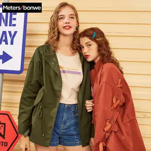 Женский Тренч с воротником-стойкой Metersbonwe Harajuku, однотонная верхняя одежда на осень и зиму