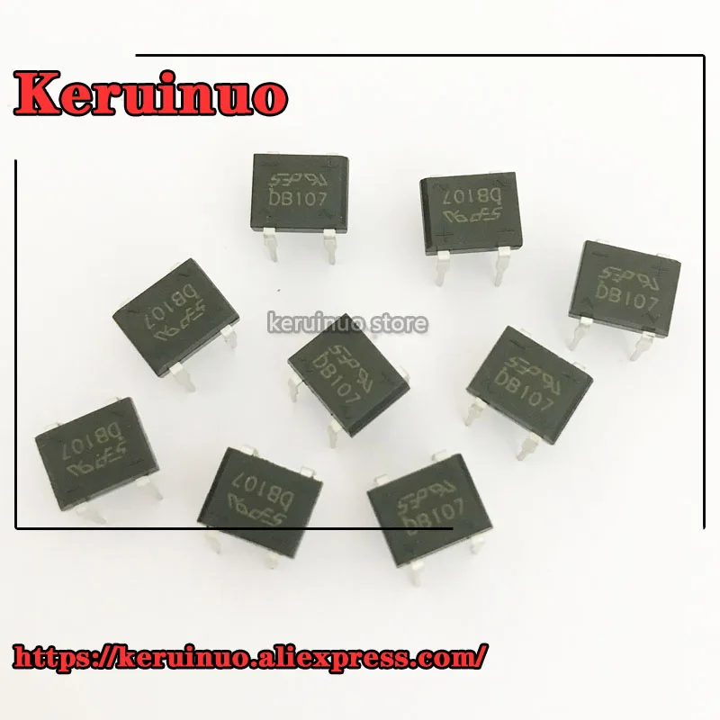 100 шт. DIP DB107 1A 1000 в однофазная фотография | Мобильные телефоны и аксессуары