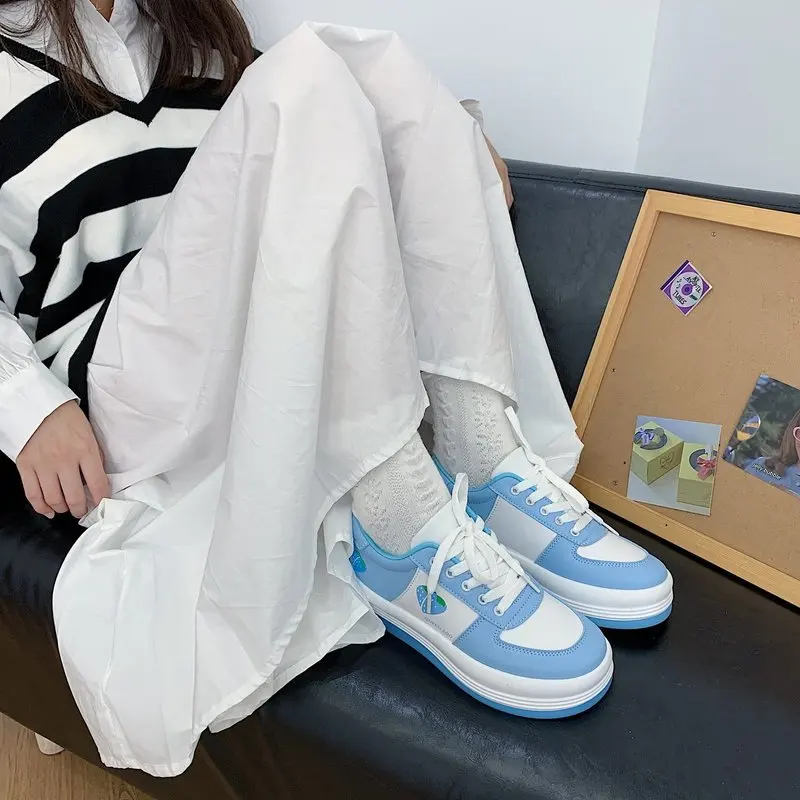 

Soft Candy Girls Rainbow Heart Kawaii Casual Shoes College Style Lolita Sports Lolita Shoes Female Women's Sneakers Harajuku