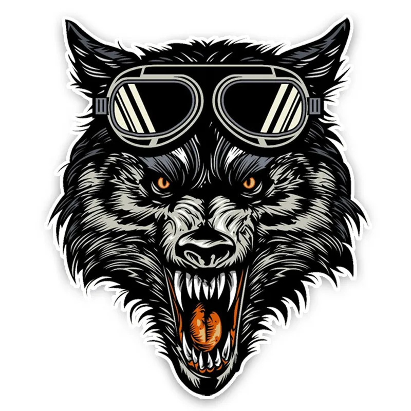 

Cool Personalized Fashion Goggles Wolf Head Decal,Motorcycle Car Decoration Sticker Waterproof Pvc, 15cm*13cm