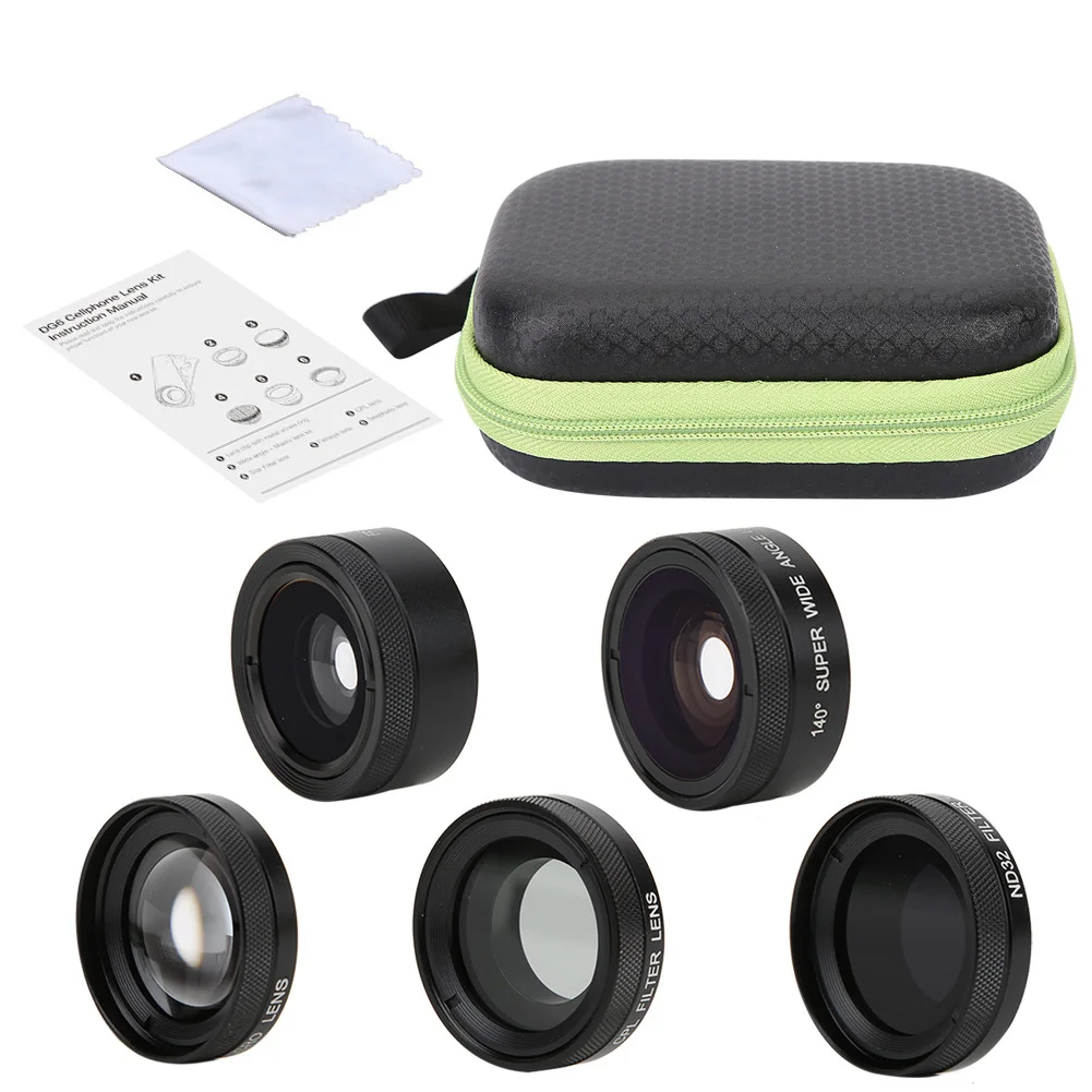 

APEXEL Fisheye широкоугольный Макро CPL Starlight 6-In-1 комплект объектива для телефона универсальный внешний объектив для мобильного телефона