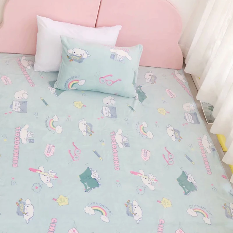 

Cinnamorol Baby Dog Plush Toy Kawaii Flannel Blanket Pillowcase Anime Big Ear Dog Soft Houseware Gift For Kid Girlfrend