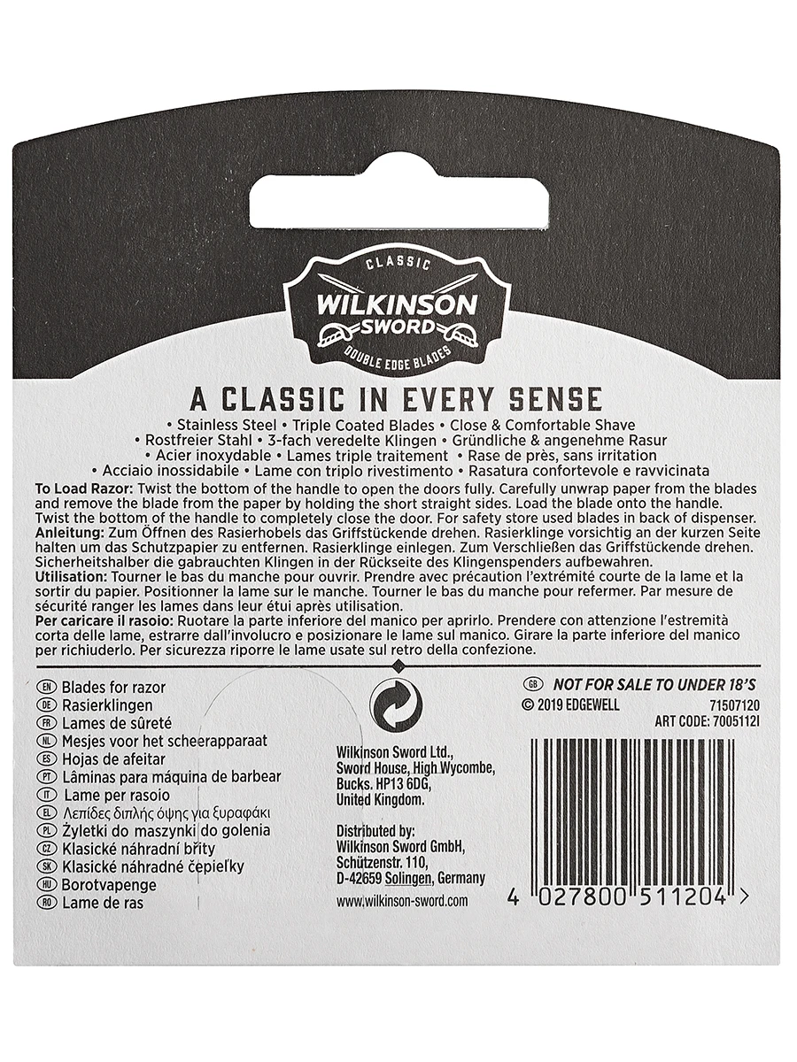 Wilkinson Sword Classic Premium Лезвия для станка 5 шт. | Красота и здоровье