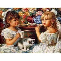 new arrival diamond painting girl portrait crystal mosaic embroidery cross stitch full drill pictures kid room decor art ss1205