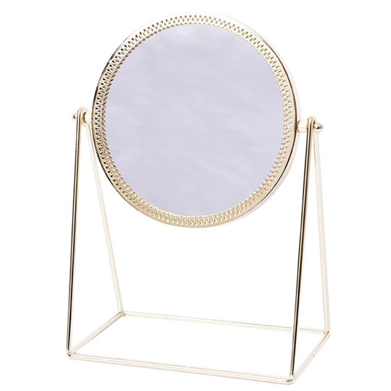 

360 Degree Rotate One Side Portable Cosmetic Desktop Rotating Base Makeup Woman Vanity European Style Dressing Mirror