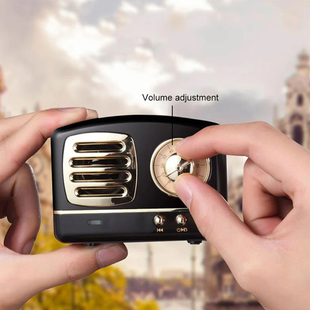 Мини Беспроводной стерео Динамик Перезаряжаемые громкоговоритель в стиле ретро