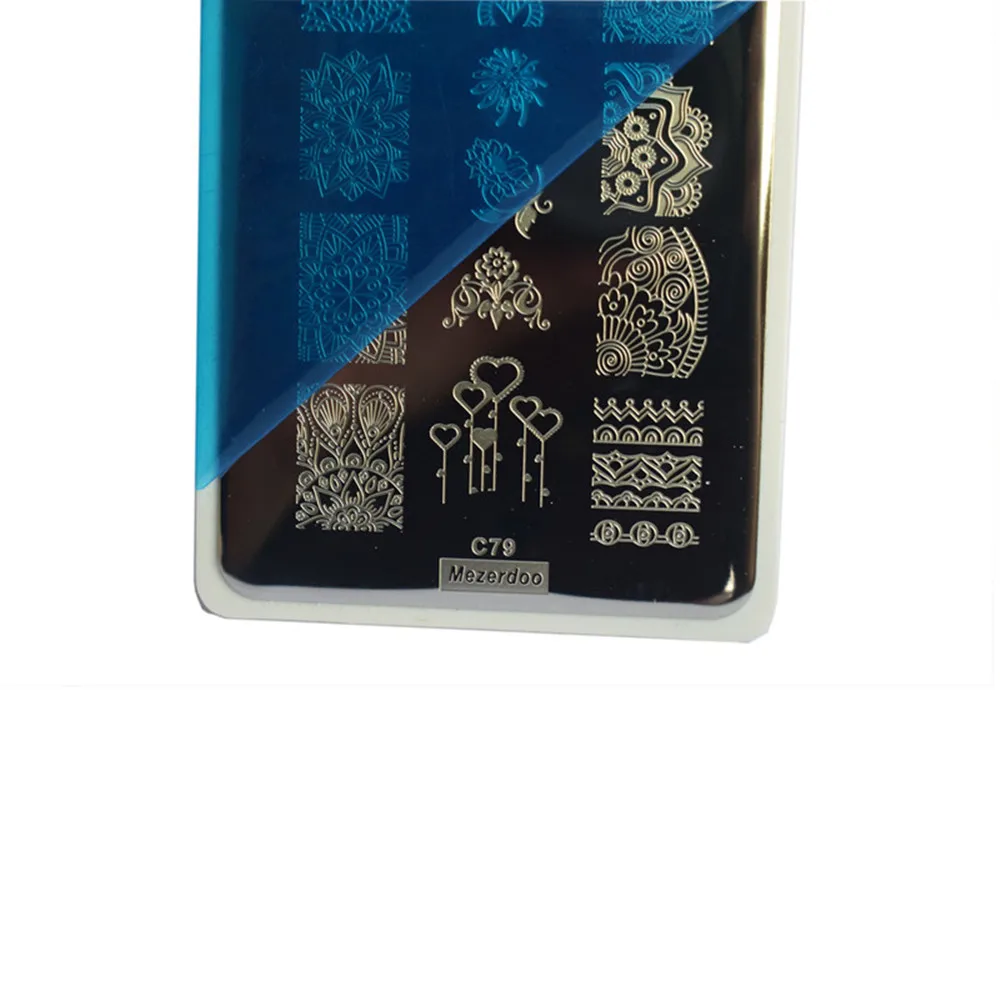 5 шт. пластины для стемпинга ногтей с рисунком цветов и башни + 1 Радуга | Красота