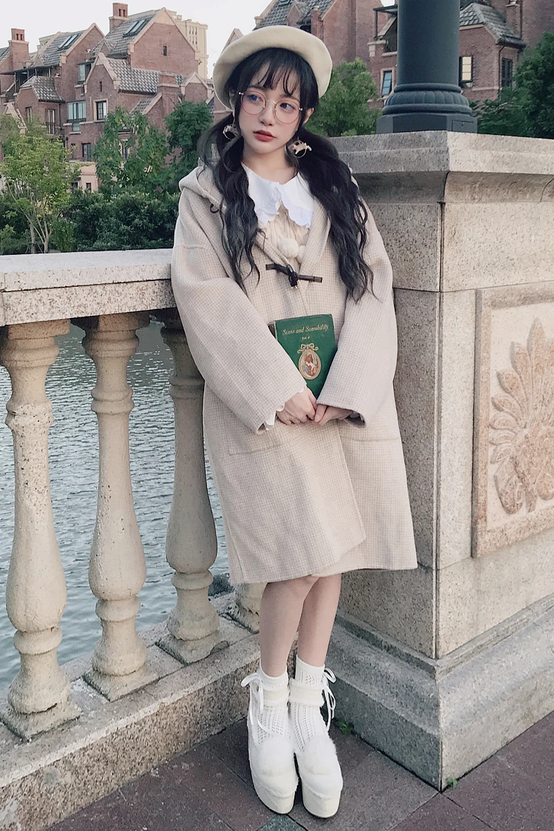 Женская шуба с капюшоном Bobon21 креативная верхняя одежда из овечьей шерсти