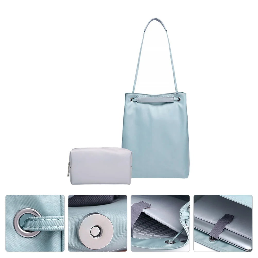 

2pcs Laptop Handbag Large Capacity Briefcase Notebook Bag Compatible for