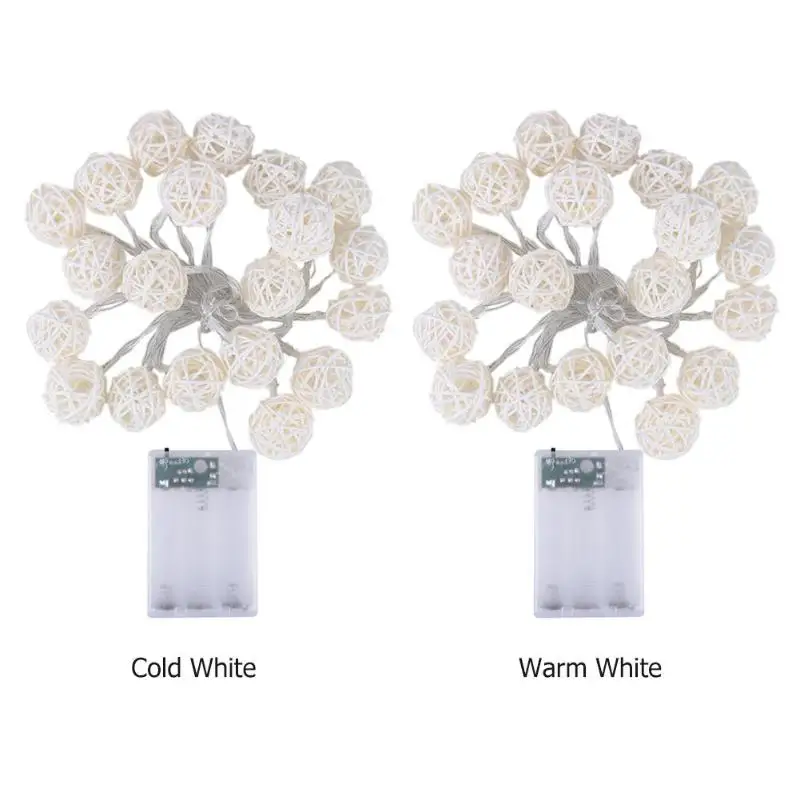 2 3 м 20 светодиодный светильник-гирлянда из ротанговых шариков сказочный