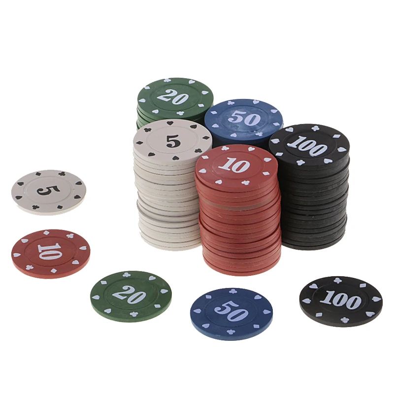 

100Pcs Texas Poker Chip Counting Bingo Chips Sets Casino Card Game Baccarat Counting Accessories