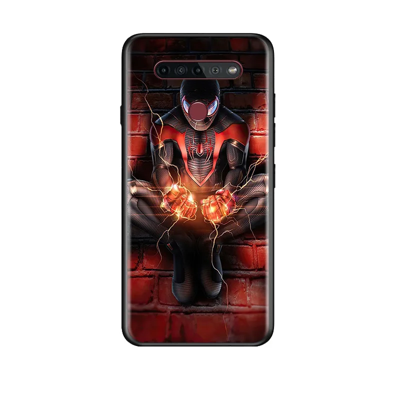 

Marvel Spider-Man Super Hero Avengers For LG G8 G8S G8X V30 V30S V40 V50 V50S V60 Q60 ThinQ 5G TPU Silicone Black Phone Case