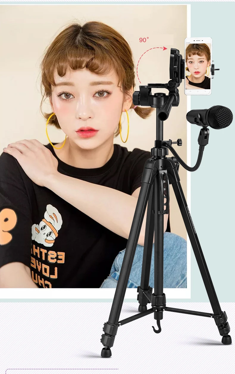 WeiFeng WT-3560 For Micro SLR Digital Camera Video Tripod Vertical 360° Rotatable Head Tripod Stand for Canon Nikon Sony Camera