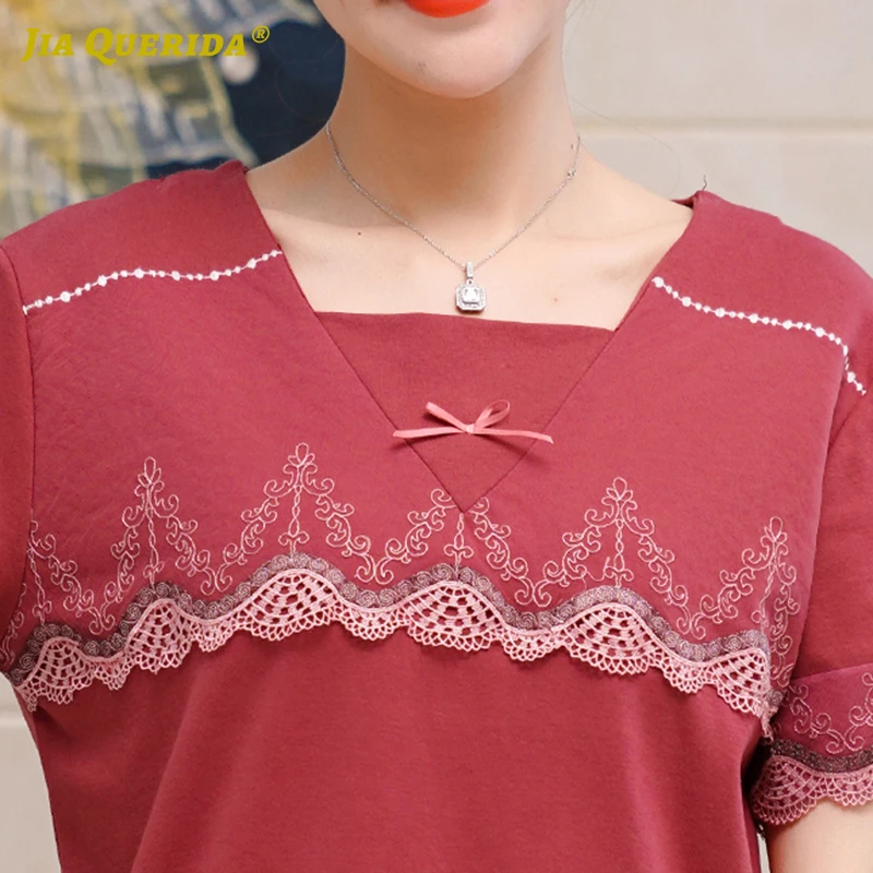 Женский пижамный комплект с коротким рукавом красный квадратным воротником из