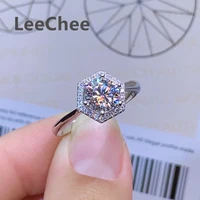 real moissanite ring 925 sterling silver fine jewelry 1ct 6 5mm vvs lab diamond for women engagement gift with certificate