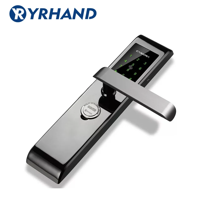 Смартфон Bluetooth дверной замок приложение комбинация, код сенсорный экран клавиатура пароль умный электронный дверной замок с тт замком приложение - Цвет: Black