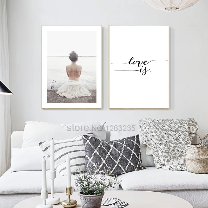 Мечта белое перо скандинавский постер холст картина квадрат фотографии любовь