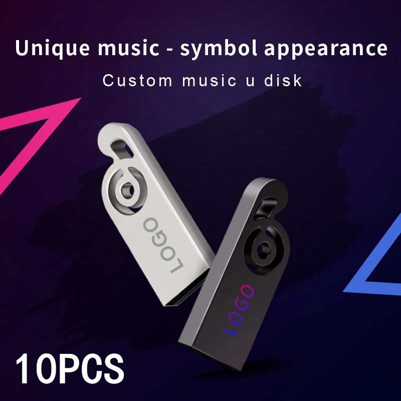 Металлическая музыкальная форма ключа usb 10 шт. флэш-накопитель 32 Гб