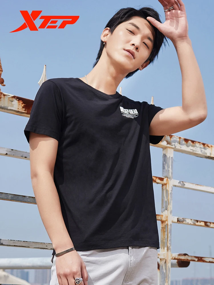 Xtep Мужская футболка с коротким рукавом бесплатная доставка новинка белая для