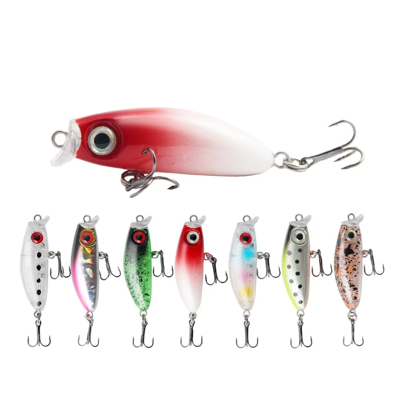 

1PCS Minnow Fishing Lure 43mm 2.7g Topwater Hard Bait Wobbler Jig Bait Crankbait Carp Striped Bass Pesca Fishing Tackle SwimBait