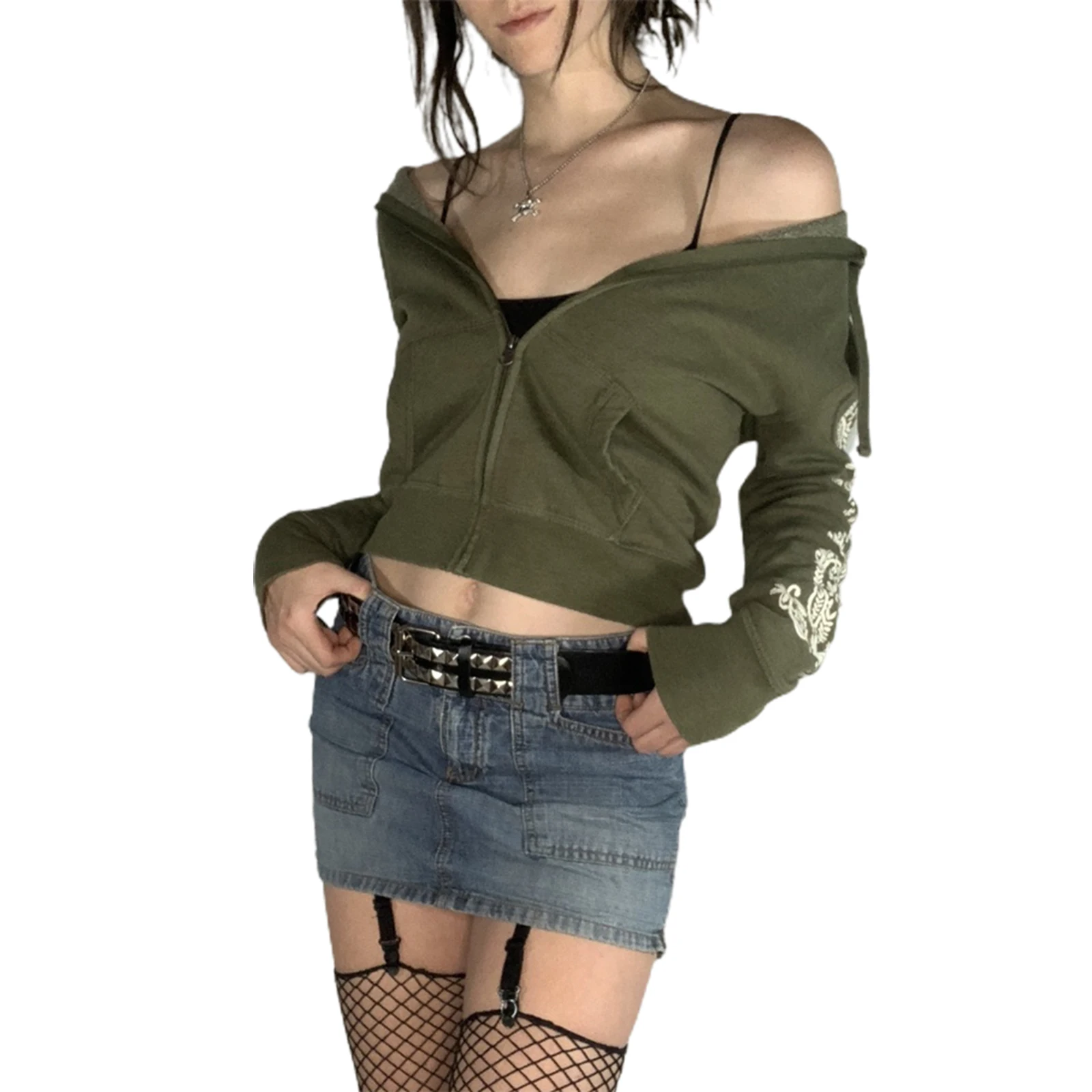 

Женская куртка в стиле ретро, пальто армейского зеленого цвета с длинным рукавом и цветочным принтом, с капюшоном, S/ M/ L