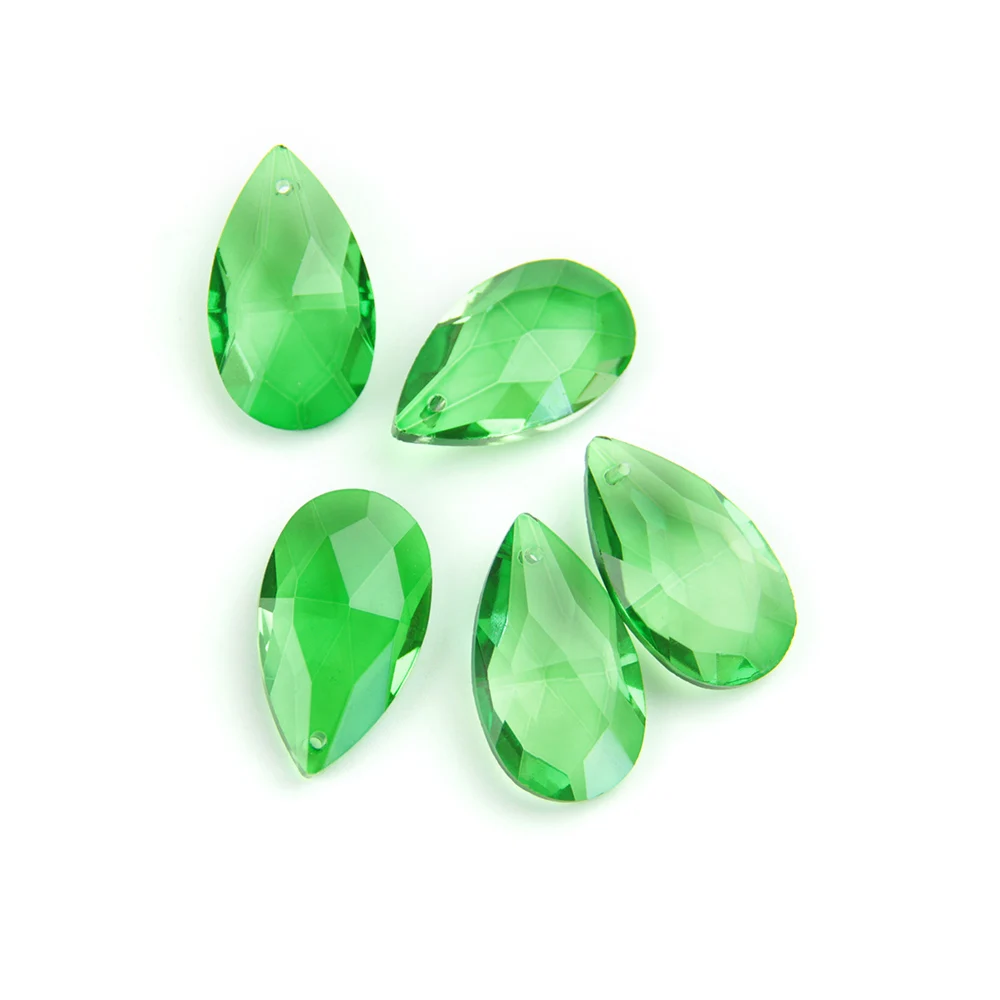 Темно зеленая Хрустальная подвеска для люстры 38 76 мм в форме слезы миндаля детали