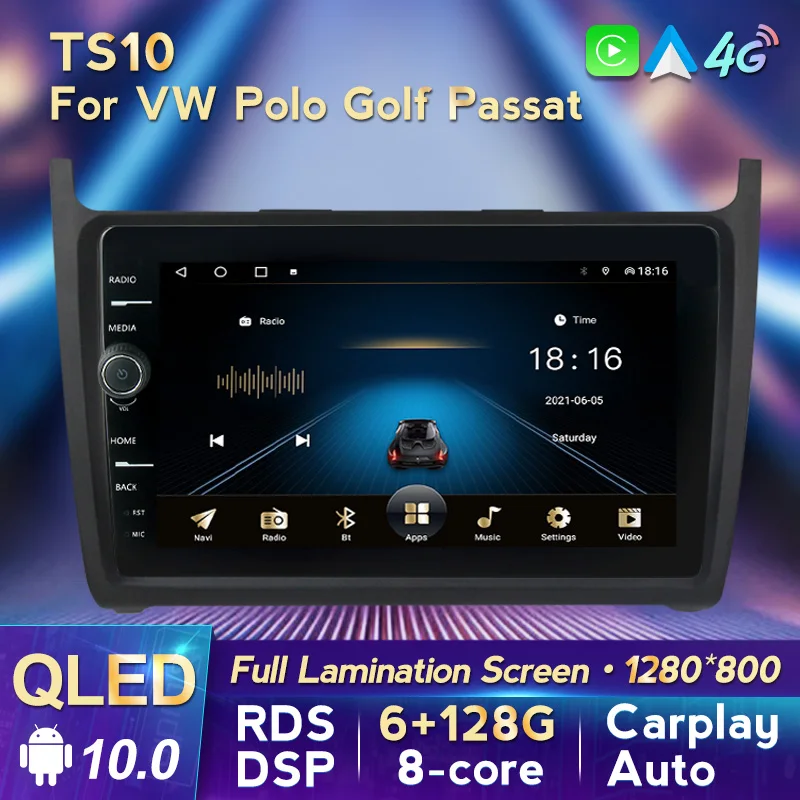 

MLOVELIN QLED screenSuitable for Volkswagen Passat polo Golf Android 10 RDS DSP carplay steering wheel control gps navigation
