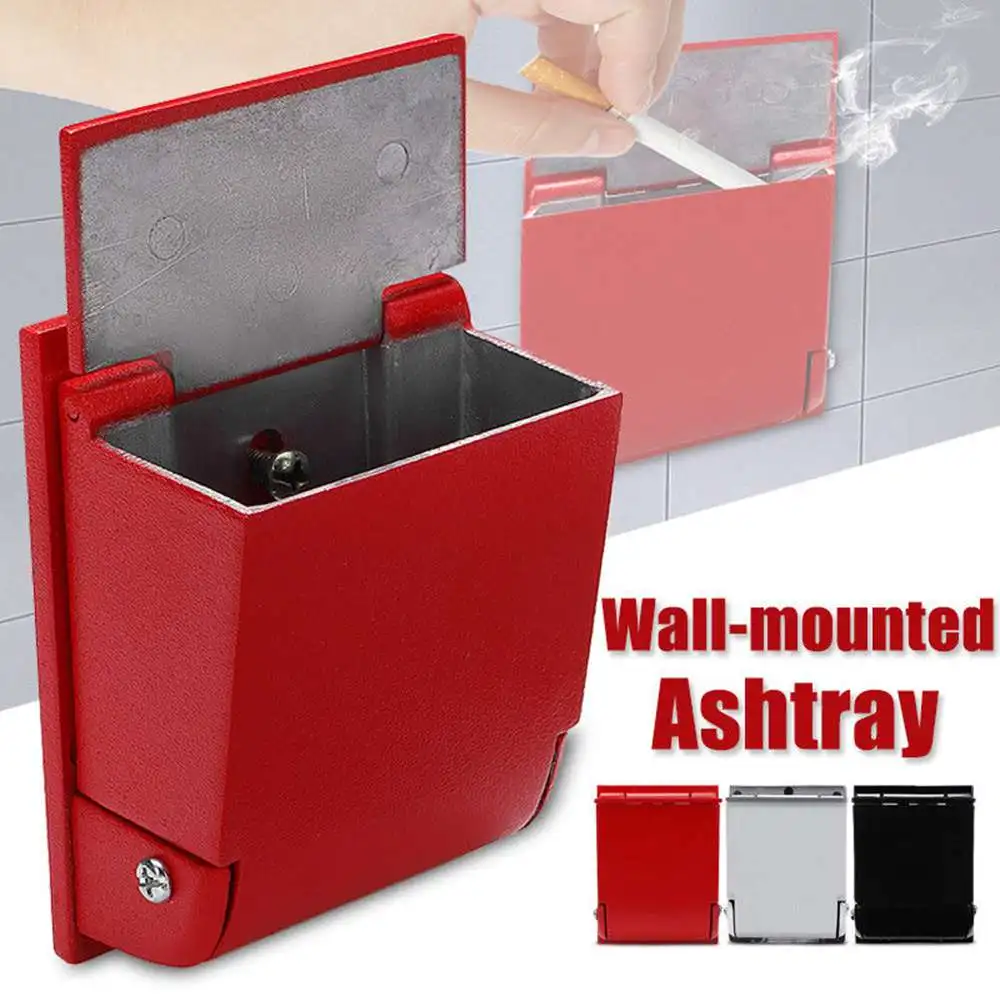 

95*70mm Wall Mounted Aluminum Alloy Ashtray Cigarette Ashtray Holder Creative Personality Outdoor Smoking Public Places