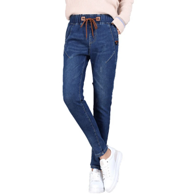 

High waist jeans for women trousers winter warm Thick Fleece jeans Skinny female Women's Stretch pants Plus size