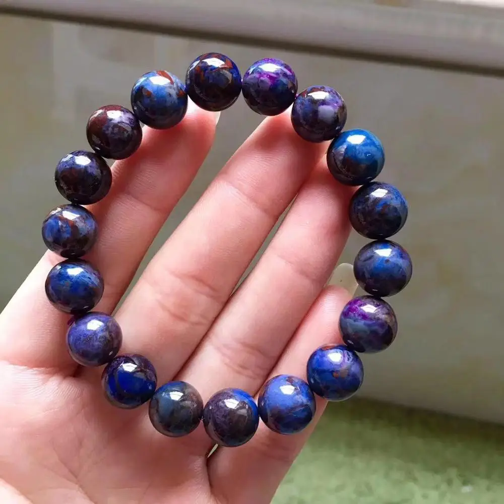 Сертификат натуральный Sugilite Королевский синий браслеты драгоценные камни