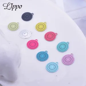 100 шт AC8957 8*10 мм латунные тонкие маленькие круглые подвески