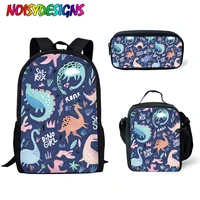 noisydesigns boys cool school bags dinosaur print schoolbag for kids 3pcs primary school bag set children dino school backpack