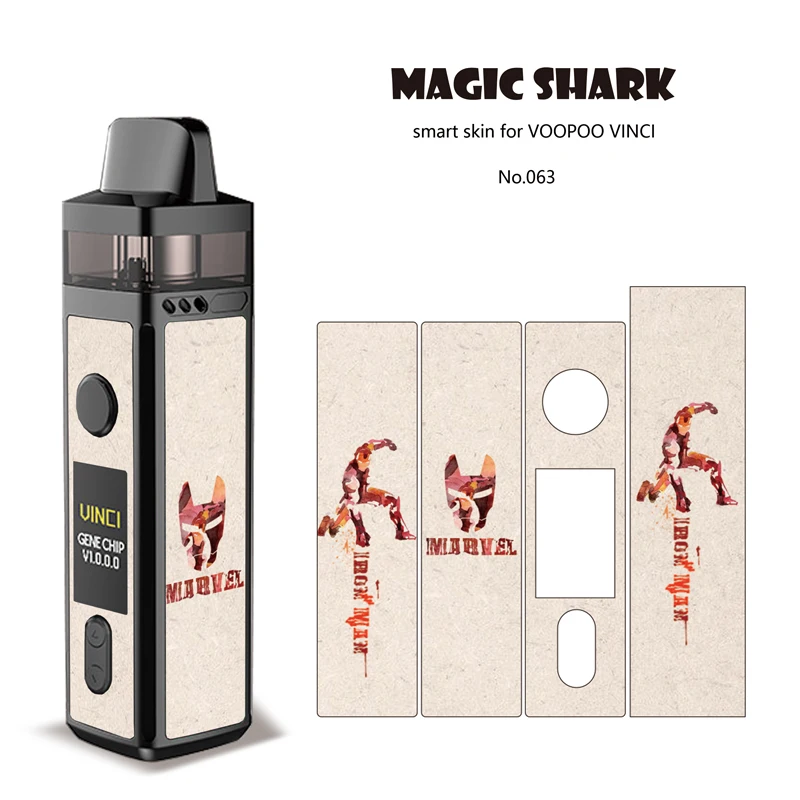 Чехол наклейка с изображением волшебной акулы Железного человека Человека паука