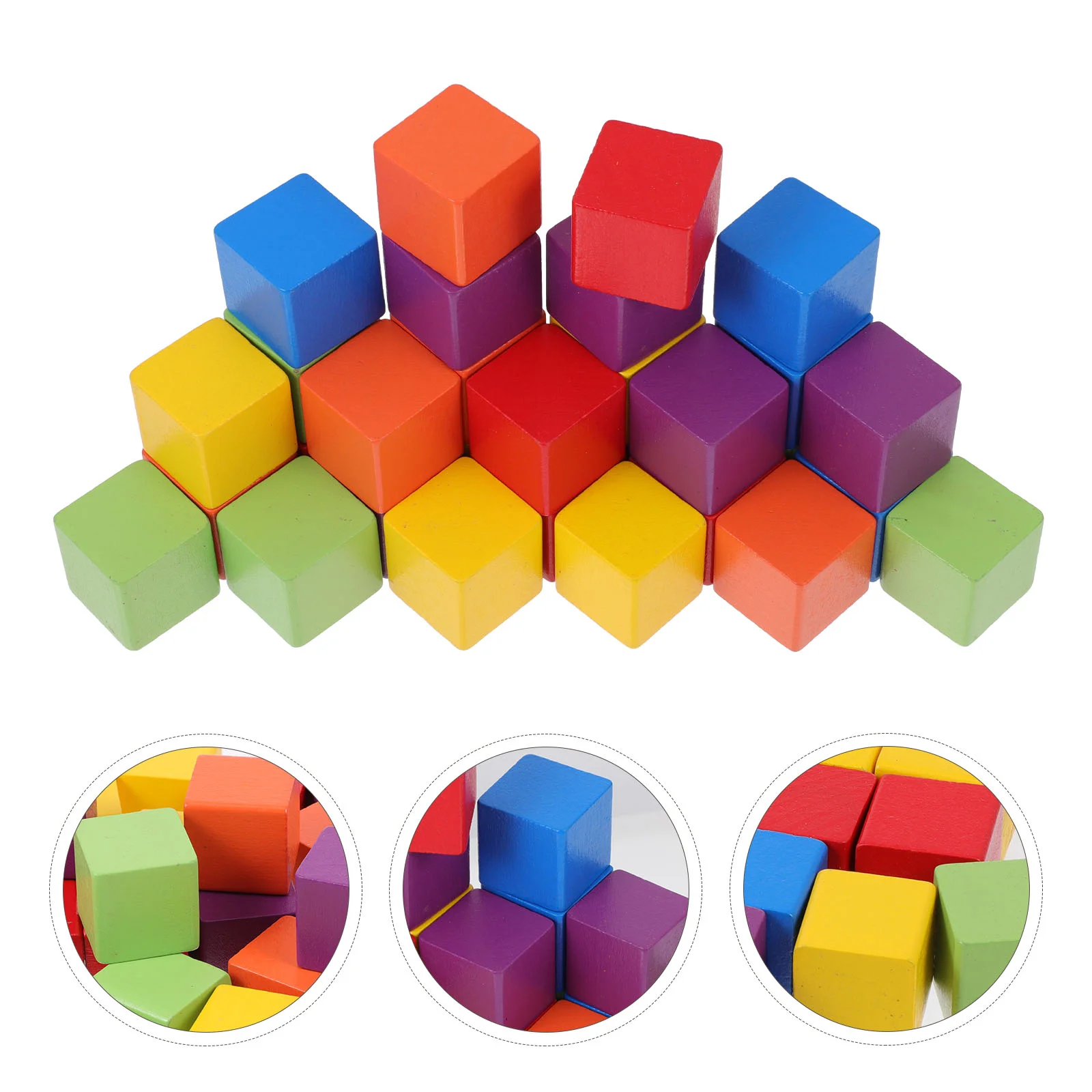 

1 Bag Simple Colorful Small Building Blocks Funny Beech Wood Building Blocks