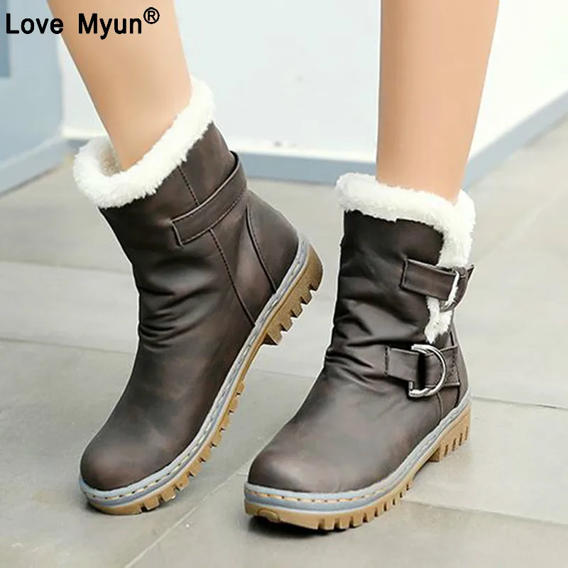 

Fashion Shoes Classics Women Snow Boots Flat Heels Winter Shoes Warm Fur Spring Autumn Boots Women's Shoes Plus Size 693p